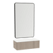 Glo Wall Mount Styling Station with Concealed Appliance Holder, Solid Surface Countertop, and Black Rectangle Westin Mirror - Kaemark