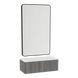 Glo Wall Mount Styling Station with Concealed Appliance Holder, Solid Surface Countertop, and Black Rectangle Westin Mirror - Kaemark