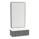 Glo Wall Mount Styling Station with Concealed Appliance Holder, Solid Surface Countertop, and Black Rectangle Westin Mirror - Kaemark