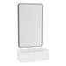 Glo Wall Mount Styling Station with Concealed Appliance Holder, Solid Surface Countertop, and Black Rectangle Westin Mirror - Kaemark