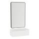 Glo Wall Mount Styling Station with Concealed Appliance Holder, Solid Surface Countertop, and Black Rectangle Westin Mirror - Kaemark