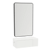 Glo Wall Mount Styling Station with Concealed Appliance Holder, Solid Surface Countertop, and Black Rectangle Westin Mirror - Kaemark