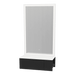 Glo Wall Mount Styling Station with Concealed Appliance Holder, Solid Surface Countertop, and Silver Rectangle Glo Mirror - Kaemark