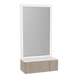 Glo Wall Mount Styling Station with Concealed Appliance Holder, Solid Surface Countertop, and Silver Rectangle Glo Mirror - Kaemark