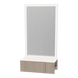 Glo Wall Mount Styling Station with Concealed Appliance Holder, Solid Surface Countertop, and Silver Rectangle Glo Mirror - Kaemark