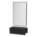 Glo Wall Mount Styling Station with Concealed Appliance Holder and Black Rectangle Westin Mirror - Kaemark