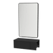 Glo Wall Mount Styling Station with Concealed Appliance Holder and Black Rectangle Westin Mirror - Kaemark