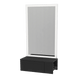 Glo Wall Mount Styling Station with Concealed Appliance Holder and Silver Rectangle Glo Mirror - Kaemark
