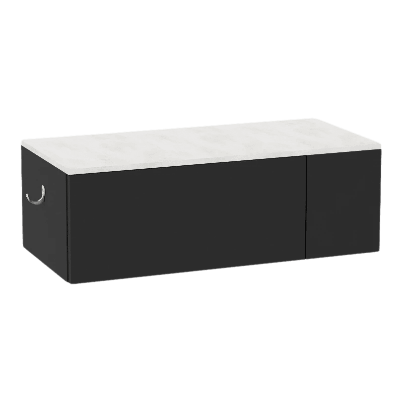 Glo Wall Mount Styling Station with Concealed Appliance Holder and Solid Surface Countertop (Cabinet Only) - Kaemark