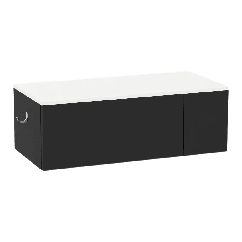 Glo Wall Mount Styling Station with Concealed Appliance Holder and Solid Surface Countertop (Cabinet Only) - Kaemark