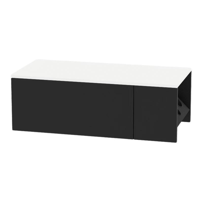 Glo Wall Mount Styling Station with Concealed Appliance Holder and Solid Surface Countertop (Cabinet Only) - Kaemark