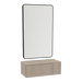 Glo Wall Mount Styling Station with Concealed Appliance Holder and Black Rectangle Westin Mirror - Kaemark