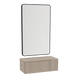 Glo Wall Mount Styling Station with Concealed Appliance Holder and Black Rectangle Westin Mirror - Kaemark