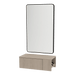 Glo Wall Mount Styling Station with Concealed Appliance Holder and Black Rectangle Westin Mirror - Kaemark