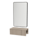 Glo Wall Mount Styling Station with Concealed Appliance Holder and Black Rectangle Westin Mirror - Kaemark