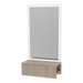 Glo Wall Mount Styling Station with Concealed Appliance Holder and Silver Rectangle Glo Mirror - Kaemark