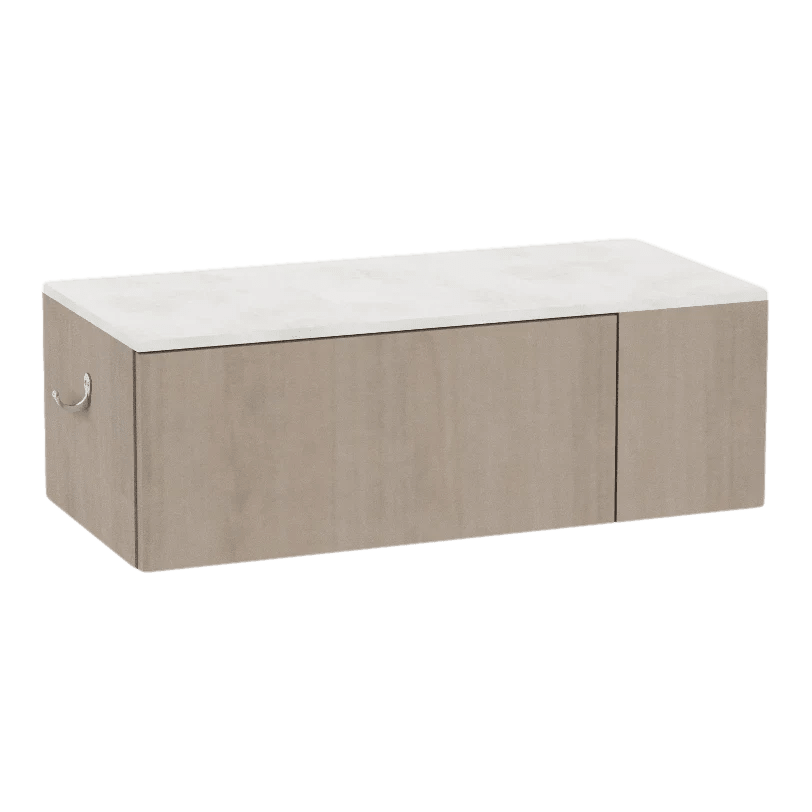 Glo Wall Mount Styling Station with Concealed Appliance Holder and Solid Surface Countertop (Cabinet Only) - Kaemark