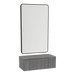 Glo Wall Mount Styling Station with Concealed Appliance Holder and Black Rectangle Westin Mirror - Kaemark