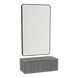 Glo Wall Mount Styling Station with Concealed Appliance Holder and Black Rectangle Westin Mirror - Kaemark