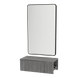 Glo Wall Mount Styling Station with Concealed Appliance Holder and Black Rectangle Westin Mirror - Kaemark