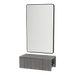 Glo Wall Mount Styling Station with Concealed Appliance Holder and Black Rectangle Westin Mirror - Kaemark