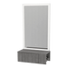 Glo Wall Mount Styling Station with Concealed Appliance Holder and Silver Rectangle Glo Mirror - Kaemark