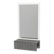 Glo Wall Mount Styling Station with Concealed Appliance Holder and Silver Rectangle Glo Mirror - Kaemark