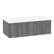 Glo Wall Mount Styling Station with Concealed Appliance Holder and Solid Surface Countertop (Cabinet Only) - Kaemark