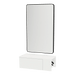 Glo Wall Mount Styling Station with Concealed Appliance Holder and Black Rectangle Westin Mirror - Kaemark