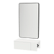 Glo Wall Mount Styling Station with Concealed Appliance Holder and Black Rectangle Westin Mirror - Kaemark