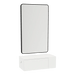 Glo Wall Mount Styling Station with Concealed Appliance Holder and Black Rectangle Westin Mirror - Kaemark
