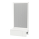Glo Wall Mount Styling Station with Concealed Appliance Holder and Silver Rectangle Glo Mirror - Kaemark