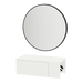 Glo Wall Mount Styling Station with Concealed Appliance Holder and Black Round Westin Mirror - Kaemark