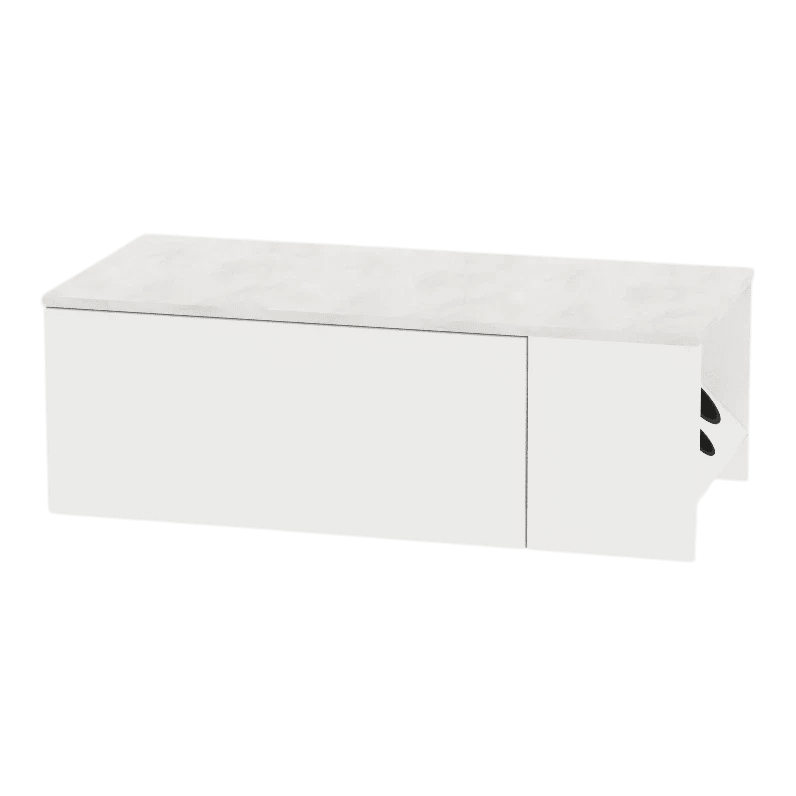 Glo Wall Mount Styling Station with Concealed Appliance Holder and Solid Surface Countertop (Cabinet Only) - Kaemark