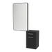 Glo Wall Mount Styling Station with Tilt-out Appliance Holder and Black Rectangle Westin Mirror - Kaemark