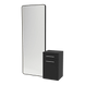 Glo Wall Mount Styling Station with Tilt-out Appliance Holder and Black Full-Length Rectangle Westin Mirror - Kaemark