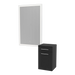 Glo Wall Mount Styling Station with Tilt-out Appliance Holder and Silver Rectangle Glo Mirror - Kaemark