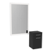 Glo Wall Mount Styling Station with Tilt-out Appliance Holder and Silver Rectangle Glo Mirror - Kaemark