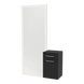 Glo Wall Mount Styling Station with Tilt-out Appliance Holder and Silver Full-Length Rectangle Glo Mirror - Kaemark