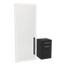 Glo Wall Mount Styling Station with Tilt-out Appliance Holder and Silver Full-Length Rectangle Glo Mirror - Kaemark