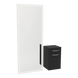 Glo Wall Mount Styling Station with Tilt-out Appliance Holder and Silver Full-Length Rectangle Glo Mirror - Kaemark