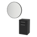 Glo Laminate Wall Mount Styling Station with Tilt-Out Appliance Holder and Westin Round Mirror - Kaemark