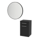 Glo Laminate Wall Mount Styling Station with Tilt-Out Appliance Holder and Westin Round Mirror - Kaemark