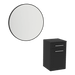 Glo Laminate Wall Mount Styling Station with Tilt-Out Appliance Holder and Westin Round Mirror - Kaemark