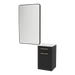 Glo Laminate Wall Mount Styling Station with Solid Surface Countertop, Tilt-Out Appliance Holder, and Westin Rectangle Mirror - Kaemark
