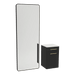 Glo Wall Mount Styling Station with Tilt-out Appliance Holder, Solid Surface Countertop, and Black Full-Length Rectangle Westin Mirror - Kaemark