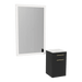 Glo Wall Mount Styling Station with Tilt-out Appliance Holder, Solid Surface Countertop, and Silver Rectangle Glo Mirror - Kaemark