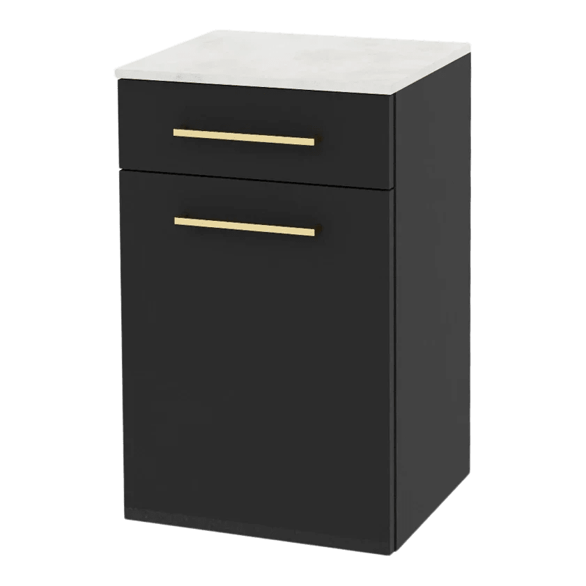 Glo Wall Mount Styling Station with Tilt-out Appliance Holder and Solid Surface Countertop (Cabinet Only) - Kaemark