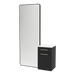 Glo Wall Mount Styling Station with Tilt-out Appliance Holder, Solid Surface Countertop, and Black Full-Length Rectangle Westin Mirror - Kaemark