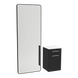 Glo Wall Mount Styling Station with Tilt-out Appliance Holder, Solid Surface Countertop, and Black Full-Length Rectangle Westin Mirror - Kaemark